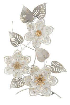 Quadro in metallo composizione maginifici fiori bianchi 39x67,5 40690 COLORI E LUCI