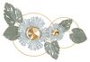 Immagine aggiuntiva di Quadro orizzontale fiori azzurri e foglie verdi 90,5x50 in metallo  40497