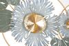 Particolare di Quadro orizzontale fiori azzurri e foglie verdi 90,5x50 in metallo  40497