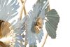 Ulteriore dettaglio di Quadro orizzontale fiori azzurri e foglie verdi 90,5x50 in metallo  40497