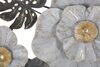 Immagine aggiuntiva di Quadro a pannello in metallo toni scuri con fiori e foglie 152x72,4  41198