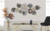 Quadro a pannello in metallo toni scuri con fiori e foglie 152x72,4  41198 - foto 4
