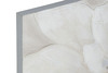 Particolare Quadro tortora petali rilievo con fiore bianco 120x40 e dettagli materici