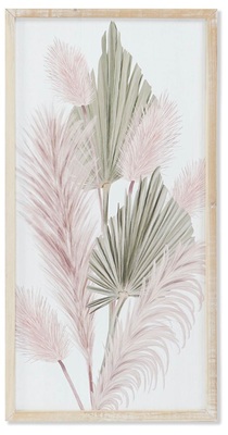 Quadro pampas e foglie verdi 39x79cm 40364 COLORI E LUCI
