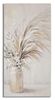 Quadro pampas e fiori in vaso tonalit&agrave; tortora 60x120  41007