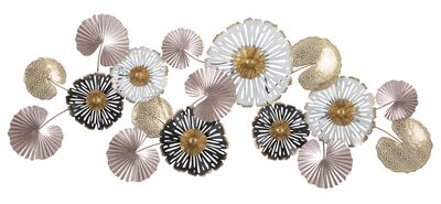 Quadro meraviglia di fiori e foglie rose gold rame decoro parete 133,5x54,5  40792