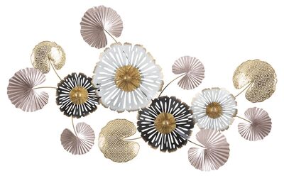 Quadro decorazione a parete fiori e foglie rose gold rame 106x60,5  40793