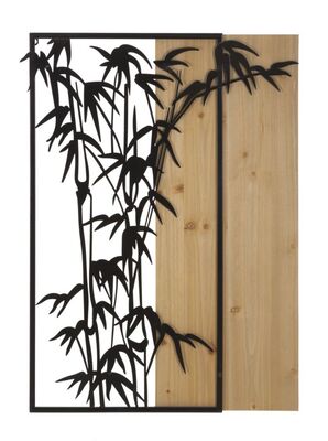 Quadro pianta stilizzata in metallo con particolari in legno 58x80  42211