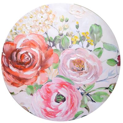 Quadro rotondo da 80cm con sfondo chiaro e fiori bellissimi 39314 COLORI E LUCI