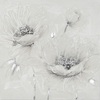 Quadro dipinto su tela 80x80 fiori bianco/argento B 41347 COLORI E LUCI