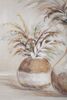 Immagine aggiuntiva di Quadro alto verticale delicato tonalit&agrave; beige e tortora vaso di fiori e pampa