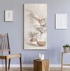 Quadro alto verticale delicato tonalit&agrave; beige e tortora vaso di fiori e pampas 60x120  41008 - foto 4