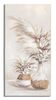 Quadro alto verticale delicato tonalit&agrave; beige e tortora vaso di fiori e pampas 60x120  41008