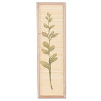 Quadro verticale botanico con foglie verdi e cornice 35x120 cm  45761