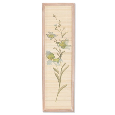 Quadro fiori verticale stretto in bamb&ugrave; con cornice 35x120 cm  45762