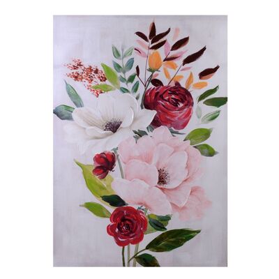 Quadro 70x100 mazzo fiori rossi rosa e bianchi  38168