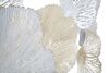 Particolare di Quadro a pannello foglie con soffio di vento oro grigio argento bianco 85,5x113  4119