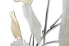 Ulteriore dettaglio di Quadro a pannello foglie con soffio di vento oro grigio argento bianco 85,5x1