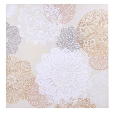 Quadro astratto moderno con mandala tonalit&agrave; tortora 80x80cm 38392 COLORI E LUCI