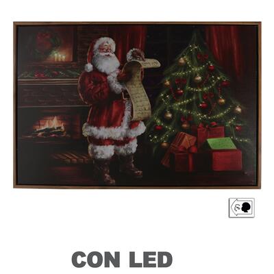 Quadro natalizio con led Babbo Natale e albero 39544 NATALE LUCI E COLORI