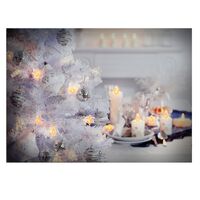 Quadro natalizio bianco con luci led, albero e candele 70x50 38509 COLORI E LUCI