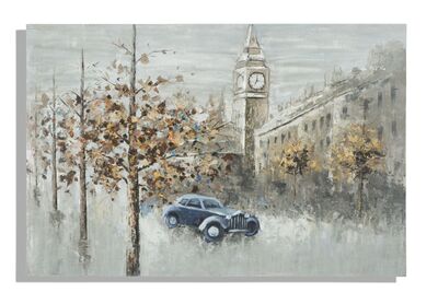 Quadro Londra con alberi e automobile 120x80  40394