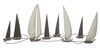 Quadro moderno lungo orizzontale in metallo barche a vela onde mare 119x51 40477 40477