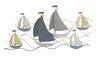 Decorazione barche a vela con le onde quadro in metallo 114,5x62,5cm 40318 40318