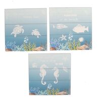 Tre quadretti di mare con tartarughe, coralli e pesciolini 38303 COLORI E LUCI