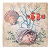 Particolare di Quadretti 40x40cm con conchiglie, coralli e pesciolino rosso  39162