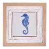 Quadretto 30x30 cavalluccio marino azzurro cornice legno 40006 COLORI E LUCI