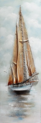 Quadretto marino con barca a vela 30x90 41034 COLORI E LUCI