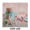 Quadro stampa atmosfera marina con led conchiglie e stella marina 40x40 43551 COLORI E LUCI
