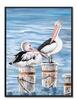 Quadro uccelli marini in riposo sul molo 53x73  42585