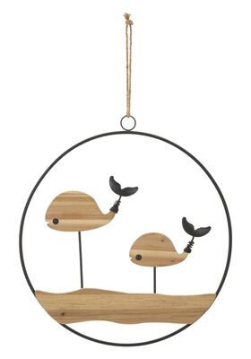 Quadretto decorazione da appendere balene 56x60  41499