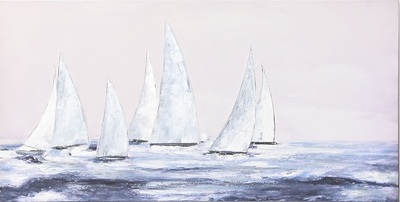 Quadro 120x60 barche a vela al largo  41369