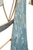 Ulteriore dettaglio di Quadro barche a vela in metallo azzurro oro e onde 51,4x87  41135