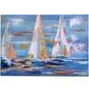 Quadro barche a vela stilizzate sul mare 70x50 -A- 40000 COLORI E LUCI