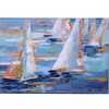 Quadro barche a vela stilizzate sul mare 70x50 -B- 40001 COLORI E LUCI