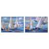 Coppia quadri barche a vela sfumature oro sul mare 70x50 40002 COLORI E LUCI