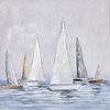 Quadro su tela 6 barche che veleggiano sul mare 80x80cm  41366