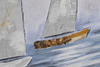Dettaglio Quadro su tela quattro barche a vela sospinte dal vento 80x80