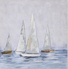 Quadro su tela quattro barche a vela sospinte dal vento 80x80  41368