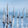 Particolare di Quadro barche a vela che si specchiano nel mare 150x65  42370