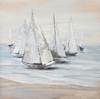 Quadro dipinto su tela grande vele sul mare 100x100 A 41363 COLORI E LUCI