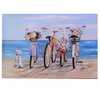 Quadro biciclette al mare con fiori nel cestino e cagnolino a sinistra 70x50 -A- 39997 COLORI E LUCI