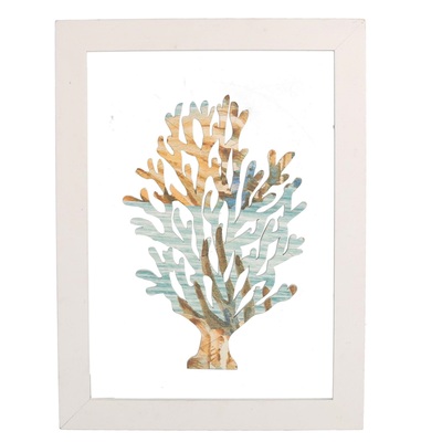 Quadro con corallo toni naturali azzurri 30x40 43539 COLORI E LUCI