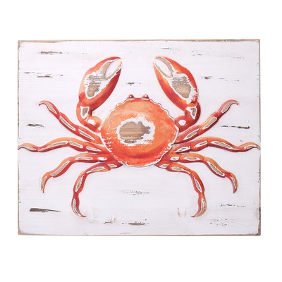 Quadretto legno decoro granchio 47x38 43548 COLORI E LUCI