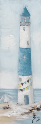 Quadro 30x90 faro riva al mare  41383