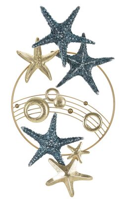 Quadro lungo verticale in metallo con stelle marine 50,2x90,8  41129